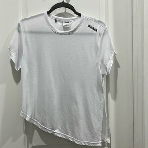 Gymshark White Essential Asymmetrical Side-tie tee Sz S